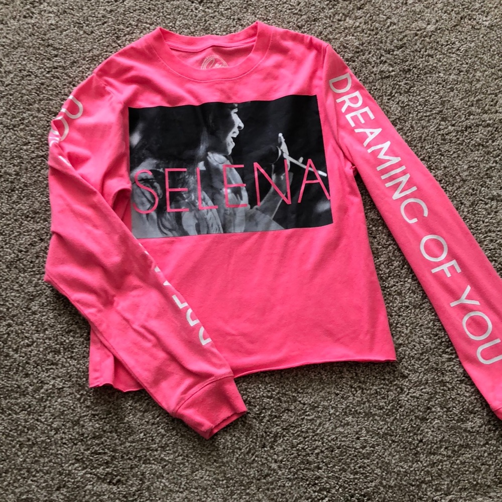 Official Selena long sleeve crop top. Pink. XS. EUC